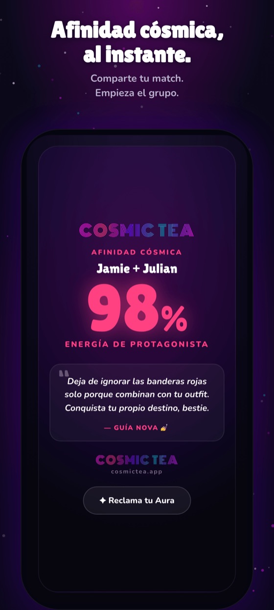 Una tarjeta para compartir hecha con una lectura, lista para mandar al grupo.