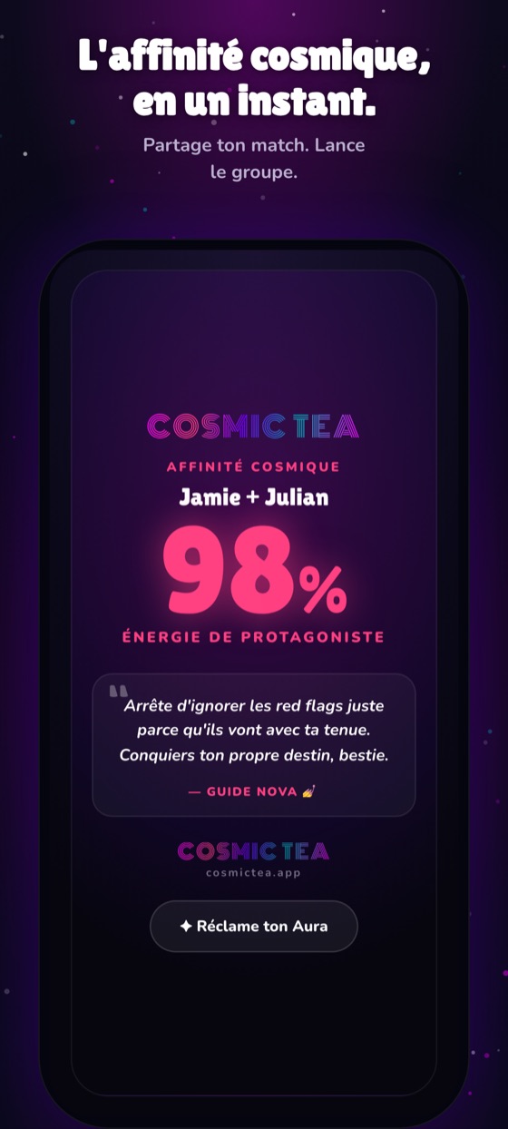 Une carte à partager créée à partir d'une lecture, prête pour la conversation de groupe.